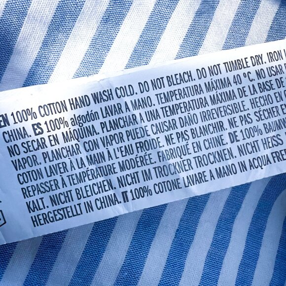 NEW English Factory Blue & White Striped Peplum Blouse with Drawstring Tie Waist - Picture 8 of 9